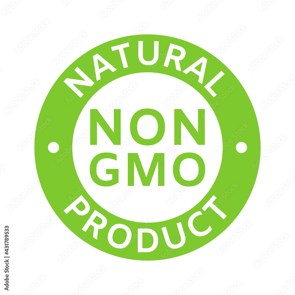 Natural and organic cosmetic. Non GMO label. GMO free icon. Eco, vegan, bio. Healthy food concept. No GMO design element for tags, product package, food symbol, emblems. Vector illustration Natural and organic cosmetic. Non GMO label. GMO free icon. Eco, vegan, bio. Healthy food concept. No GMO design element for tags, product package, food symbol, emblems. Vector illustration