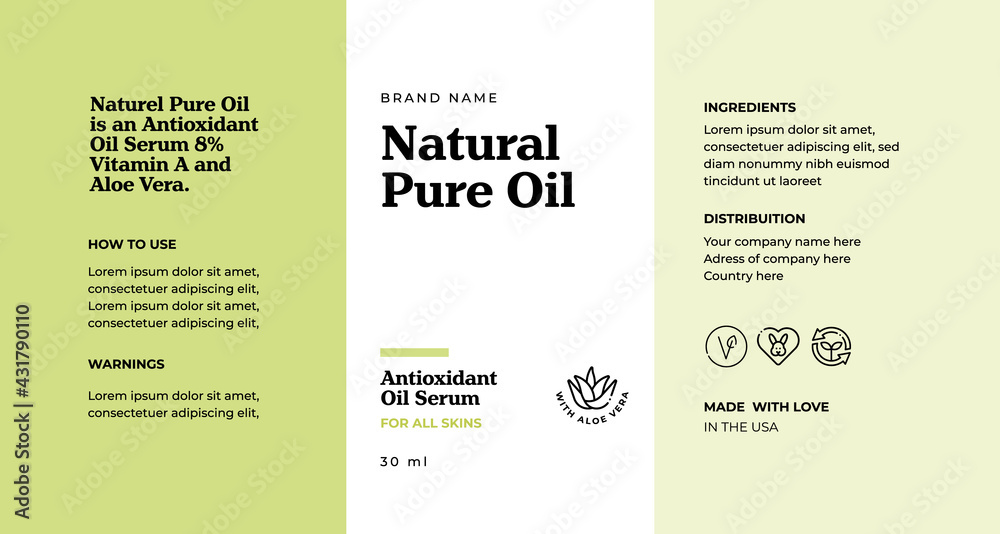 label design for cosmetic packaging editable template minimal layout
