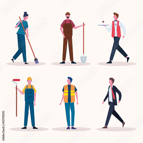 six professionals workers