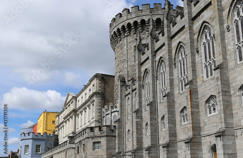 Photography Eerie scenery of the Dublin Castle in Ireland - a major Irish government complex