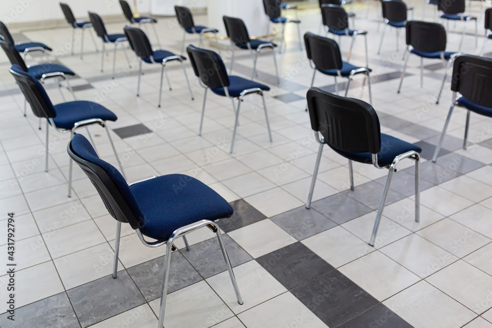 empty chairs are placed at a safe distance, a safe distance for viral diseases
empty chairs are placed at a safe distance, a safe distance for viral diseases