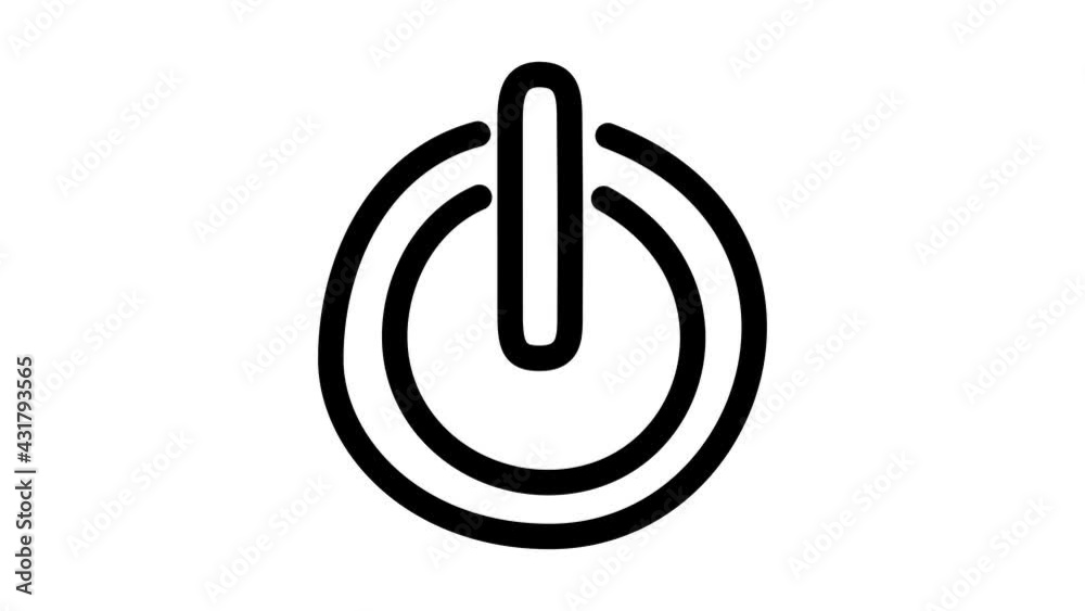 power button icon animation. Motion graphics 4k video motion illustration sign. Outline doodle style alpha channel power button icon animation. Motion graphics 4k video motion illustration sign. Outline doodle style alpha channel