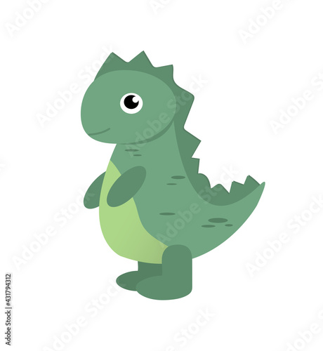 Cute dinosaur illustration on a white background. Cartoon character. Vector illustration with dinosaur for cards  case  textile  invitation  banners etc.