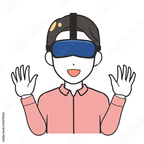 VR　喜ぶ　男性
