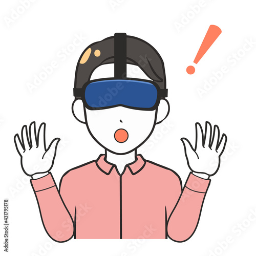VR　びっくり　男性