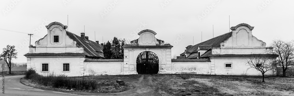 Fototapeta premium Rural baroque homestead. Typical Czech architecture