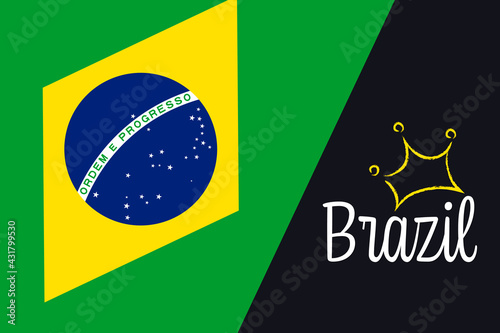 Brazil flag. Brasil Independence Day. Background with national country symbol.