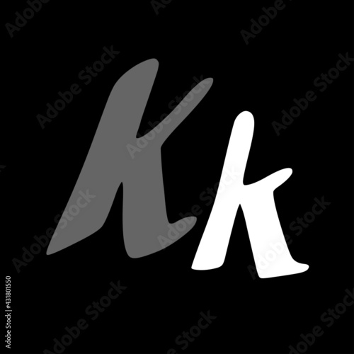 Kk initial handwritten logo for identity