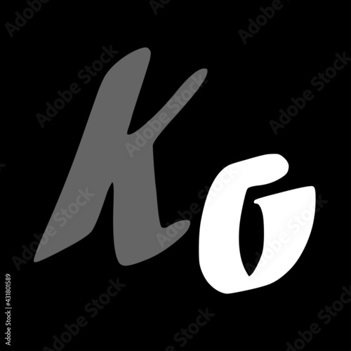 Ko initial handwritten logo for identity