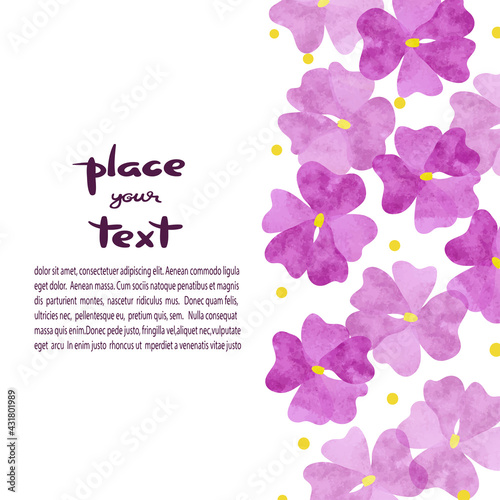 Violet flowers border with ...