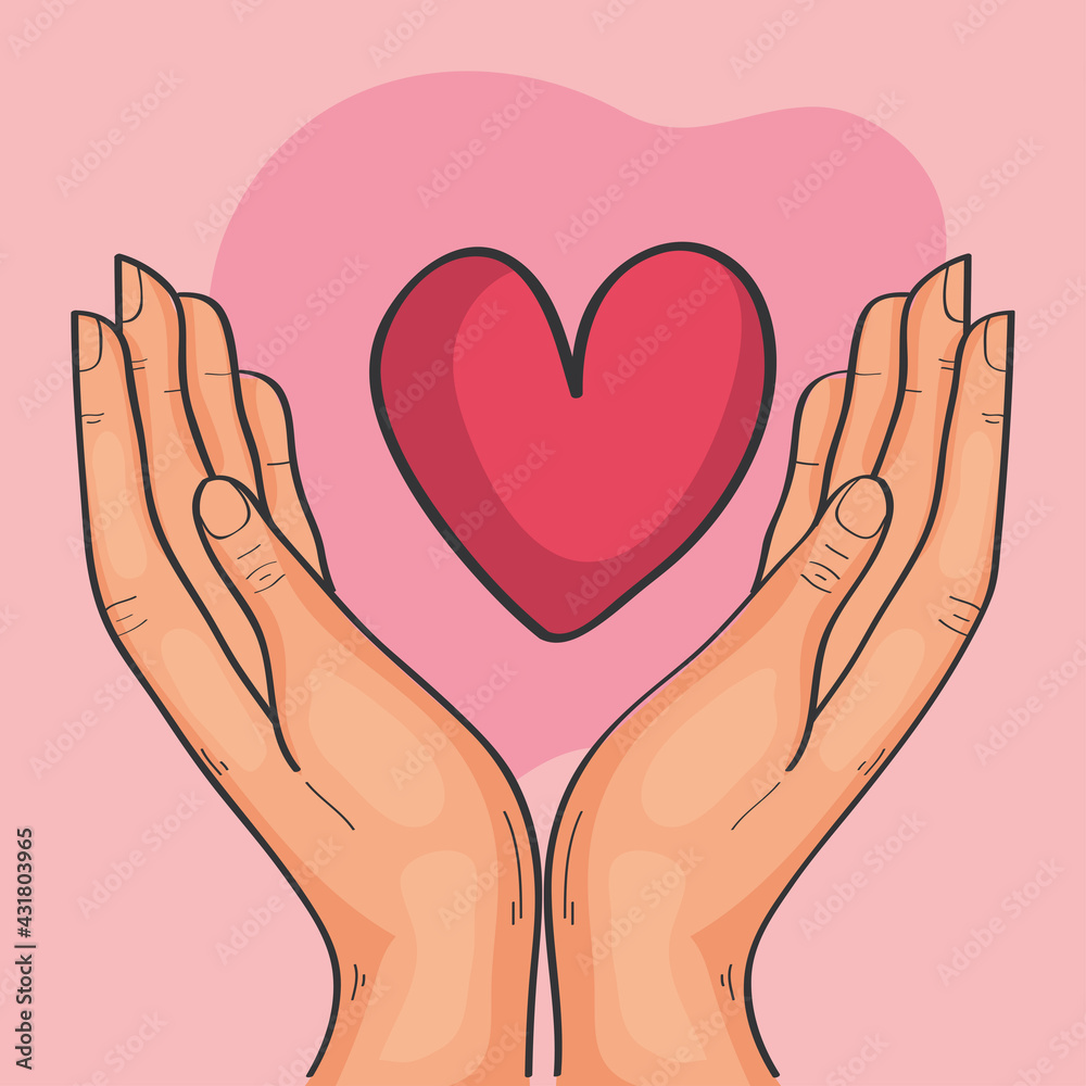 hands lifting heart