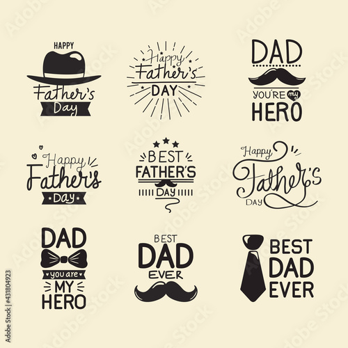 nine fathers days letterings