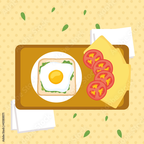toast with egg on table