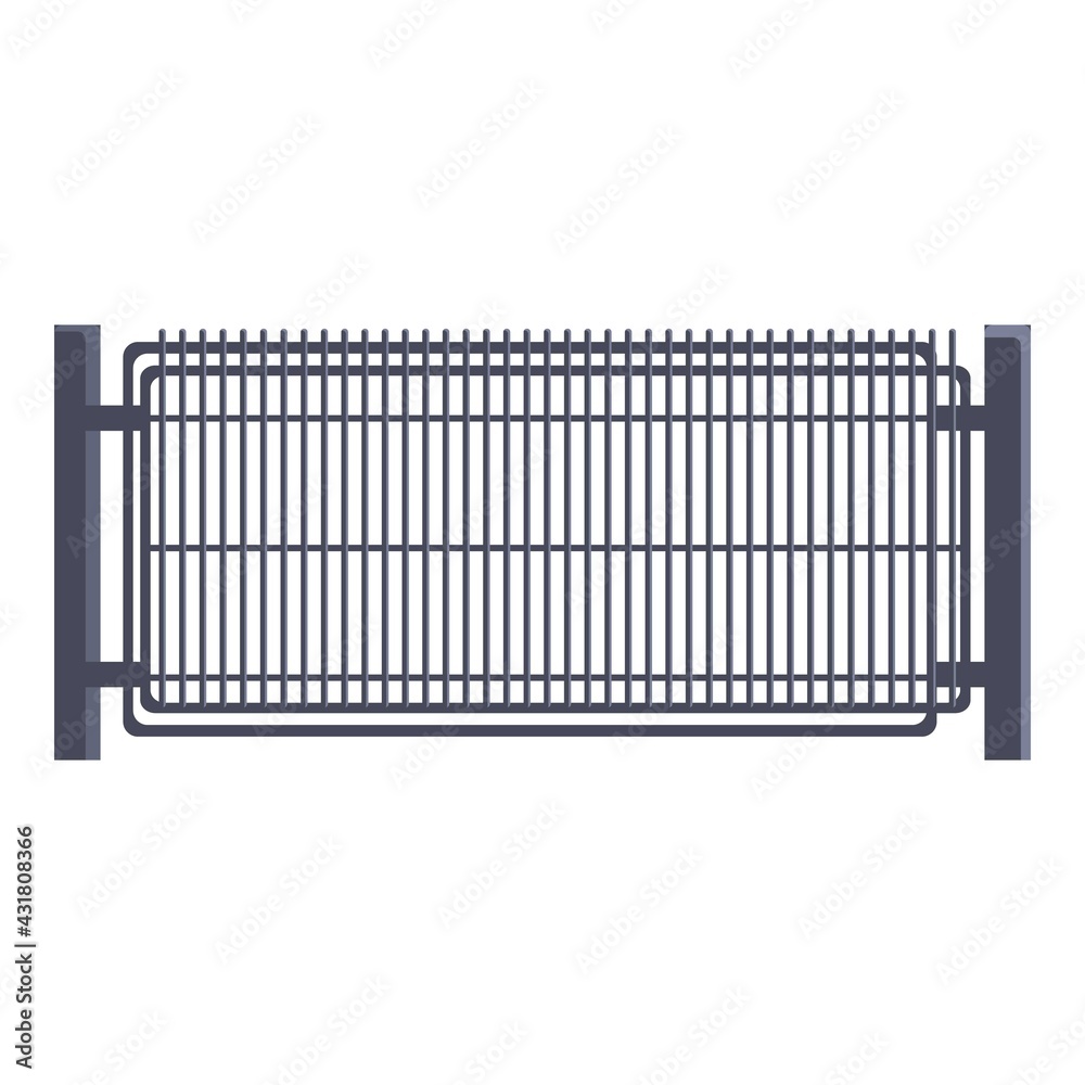 Automatic gate technology icon. Cartoon and flat of Automatic gate technology vector icon for web design isolated on white background Automatic gate technology icon. Cartoon and flat of Automatic gate technology vector icon for web design isolated on white background