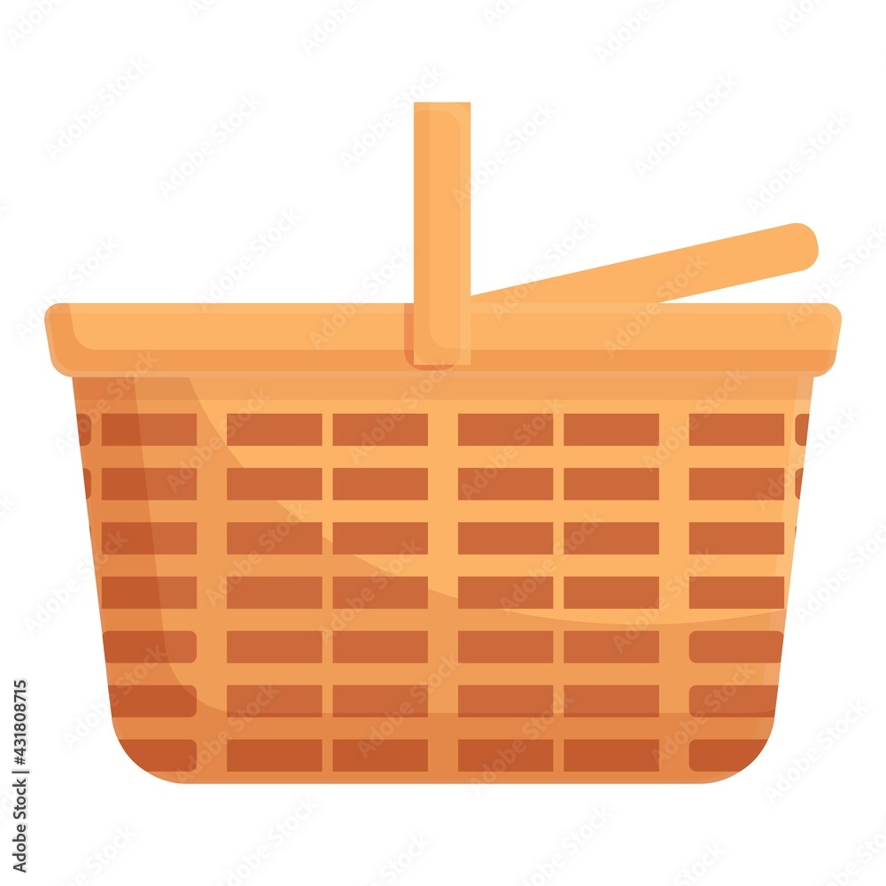 Handmade basket icon. Cartoon and flat of Handmade basket vector icon for web design isolated on white background Handmade basket icon. Cartoon and flat of Handmade basket vector icon for web design isolated on white background