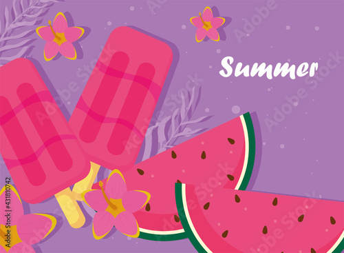 summer watermelons ice creams