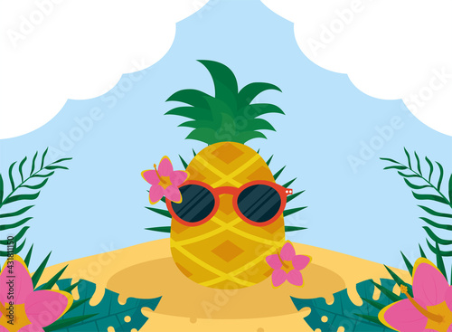 pineapple with glasses