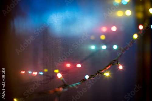 decoration lights bokeh, Christmas lights, Colorful light bulbs, serial lights
