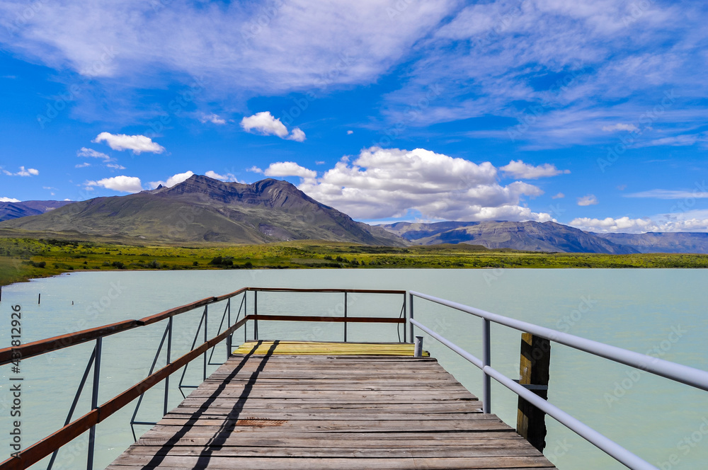 wooden port on the lake