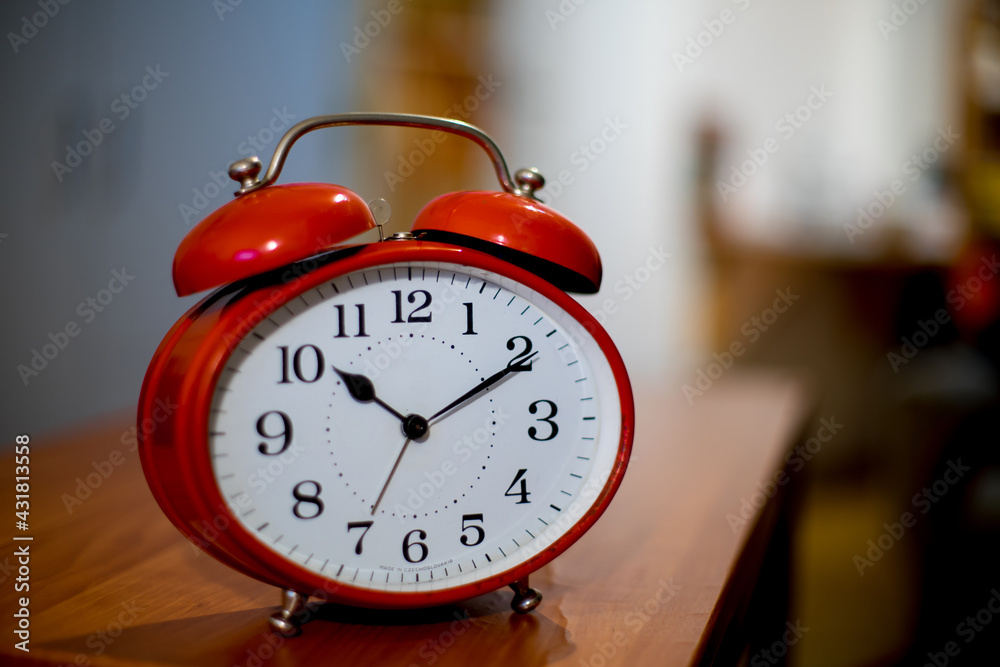 Naklejka premium old isolated mechanical alarm clock from czechoslovakia