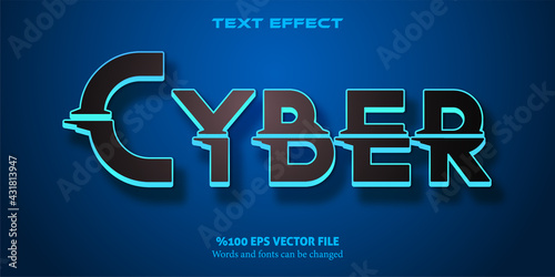 Futuristic editable font with technocratic nuance: Cyber