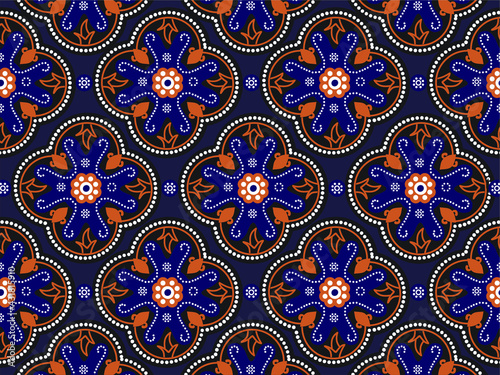 Indonesian batik motifs with very distinctive plant patterns