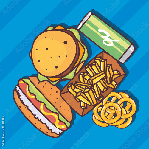 hamburger and fries