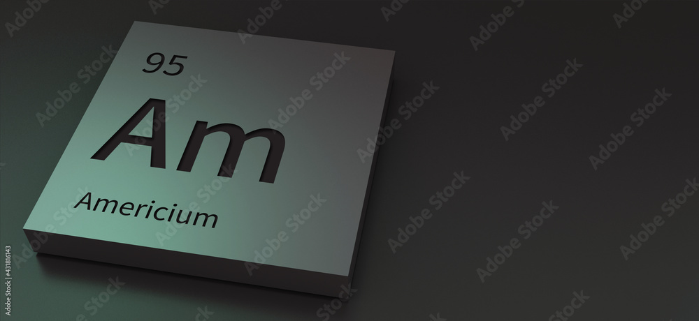 Obraz premium americium-elements on periodic table 3d illustration.
