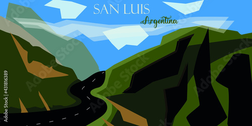 Illustration of the Province of San Luis, Argentina, with its name in Spanish.