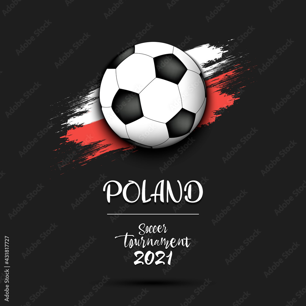 Soccer ball on the flag of Poland