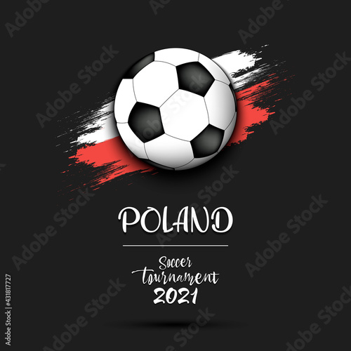 Soccer ball on the flag of Poland