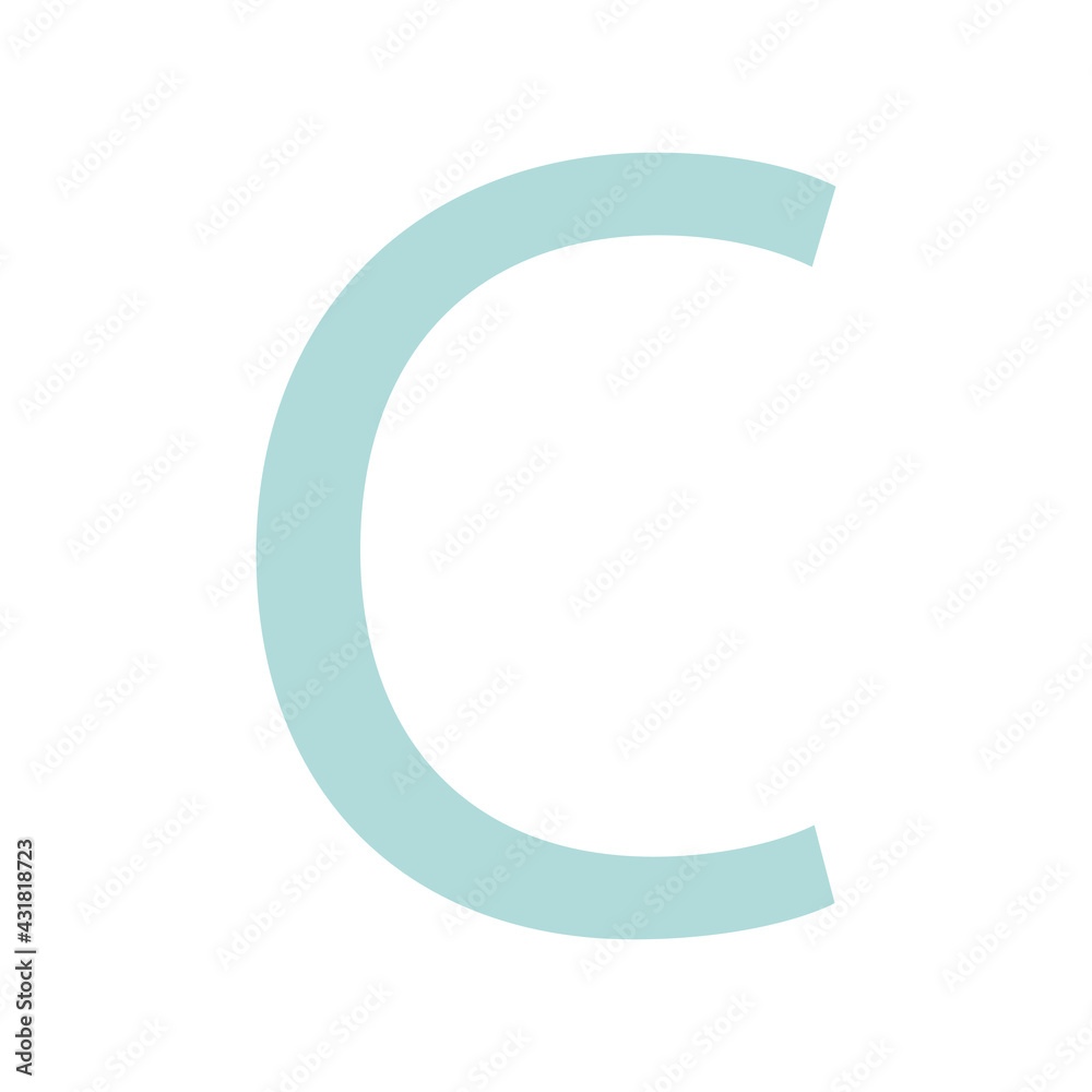 LETTER C SIMPLE CLIP ART VECTOR ILLUSTRATION LETTER C SIMPLE CLIP ART VECTOR ILLUSTRATION