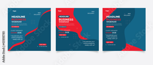 Live streaming business workshop social media post instagram template