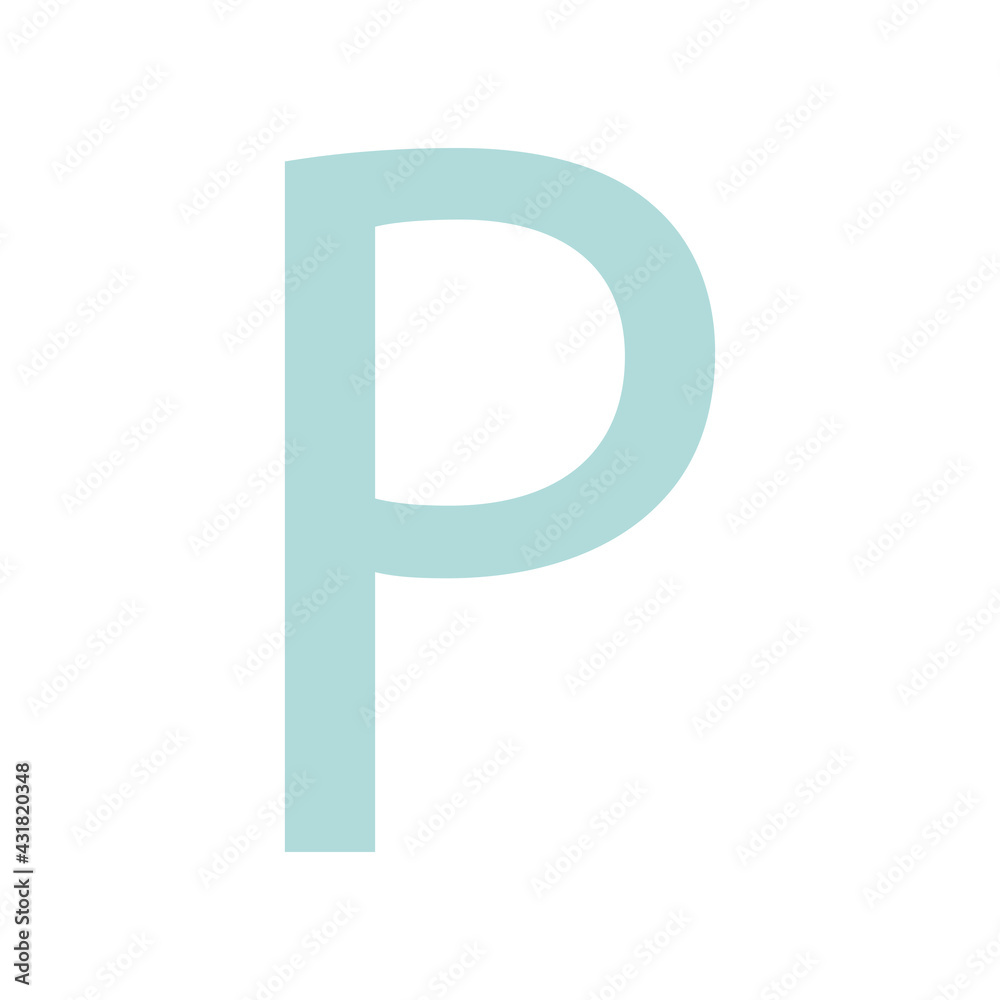 LETTER P SIMPLE CLIP ART VECTOR ILLUSTRATION