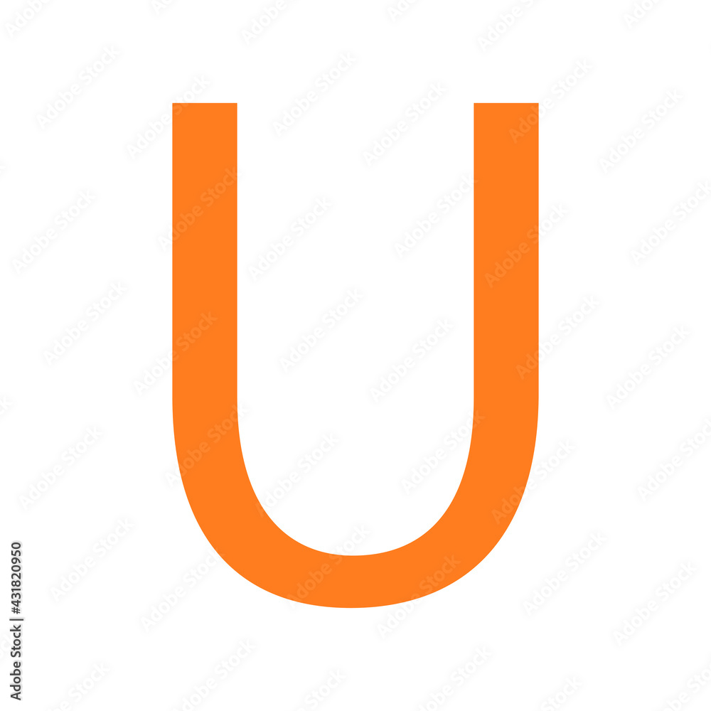 LETTER U SIMPLE CLIP ART VECTOR ILLUSTRATION