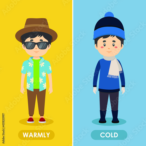 Characters Wearing Summer and Winter Outfits