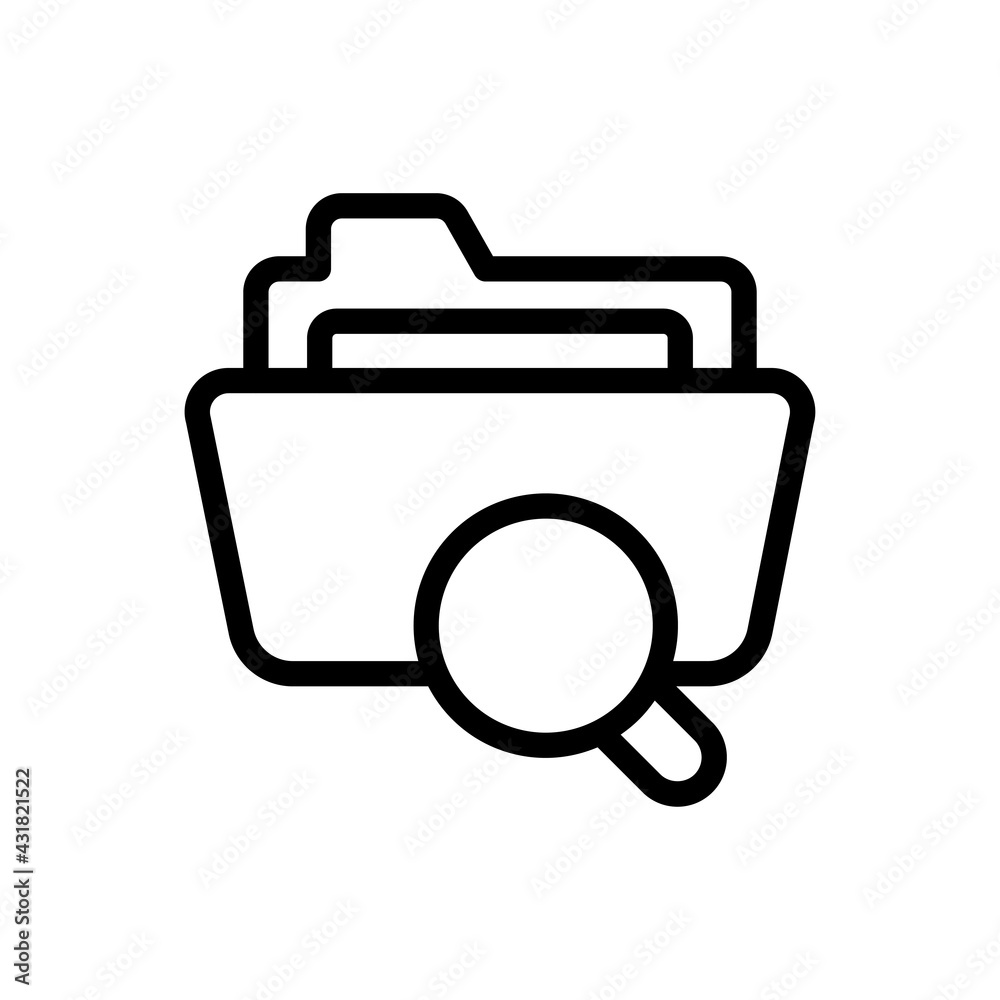Search in Folder Vector Outline Icon. Data Storage Symbol EPS 10 FIle Search in Folder Vector Outline Icon. Data Storage Symbol EPS 10 FIle