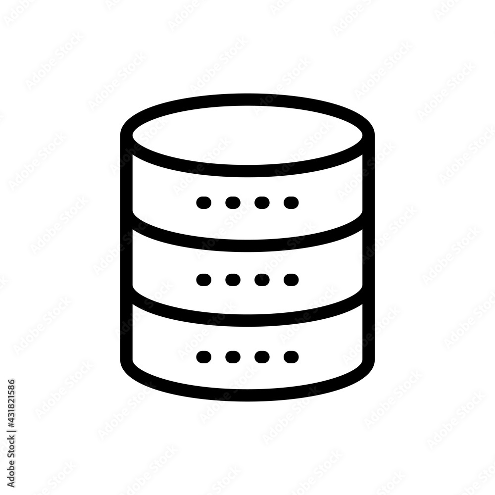 Database Vector Outline Icon. Data Storage Symbol EPS 10 FIle Database Vector Outline Icon. Data Storage Symbol EPS 10 FIle