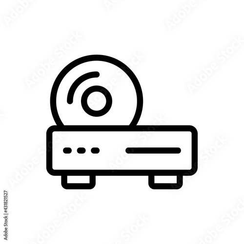 Cd Player Vector Outline Icon. Data Storage Symbol EPS 10 FIle