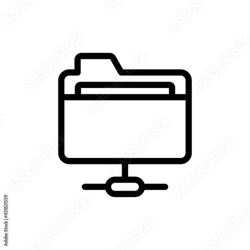 Folder Share Vector Outline Icon. Data Storage Symbol EPS 10 FIle