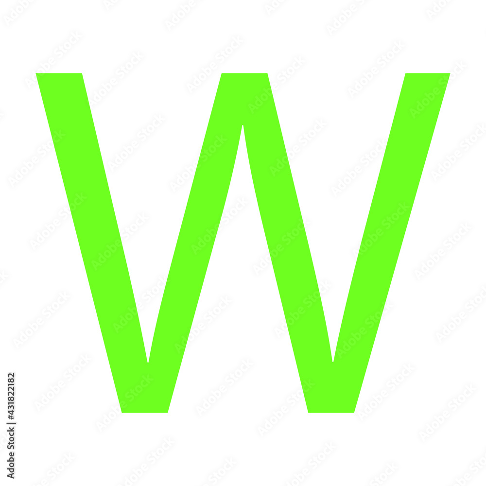LETTER W SIMPLE CLIP ART VECTOR ILLUSTRATION LETTER W SIMPLE CLIP ART VECTOR ILLUSTRATION