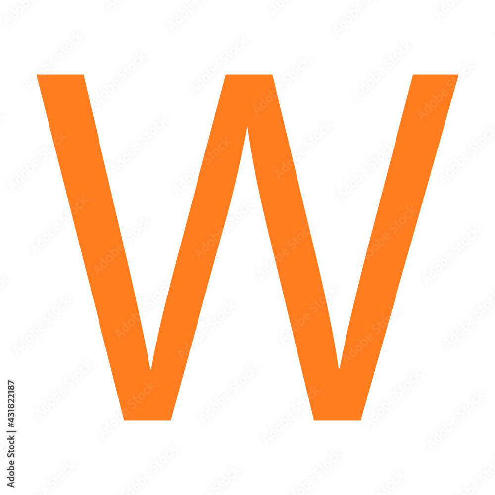 Obraz premium LETTER W SIMPLE CLIP ART VECTOR ILLUSTRATION