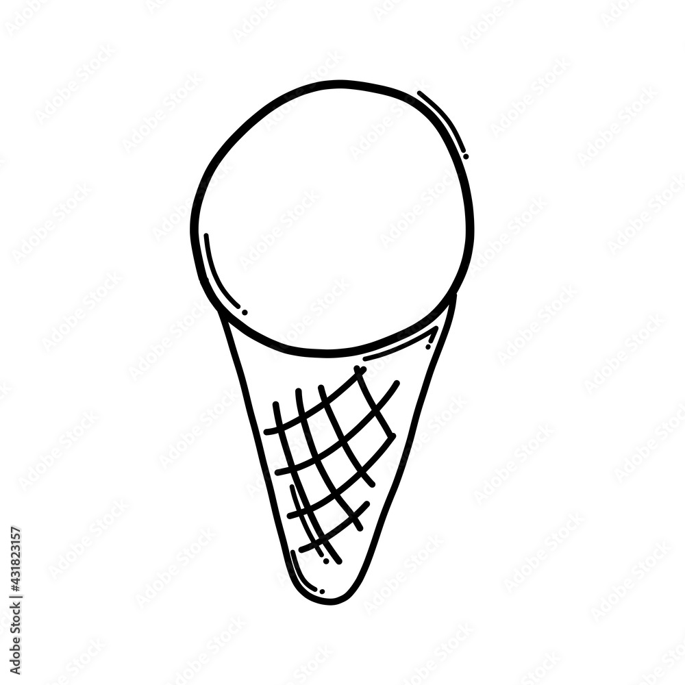 Ice cream Doodle vector icon. Drawing sketch illustration hand drawn cartoon line eps10 Ice cream Doodle vector icon. Drawing sketch illustration hand drawn cartoon line eps10