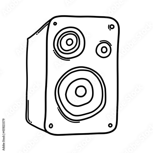 Speaker Doodle vector icon. Drawing sketch illustration hand drawn cartoon line eps10