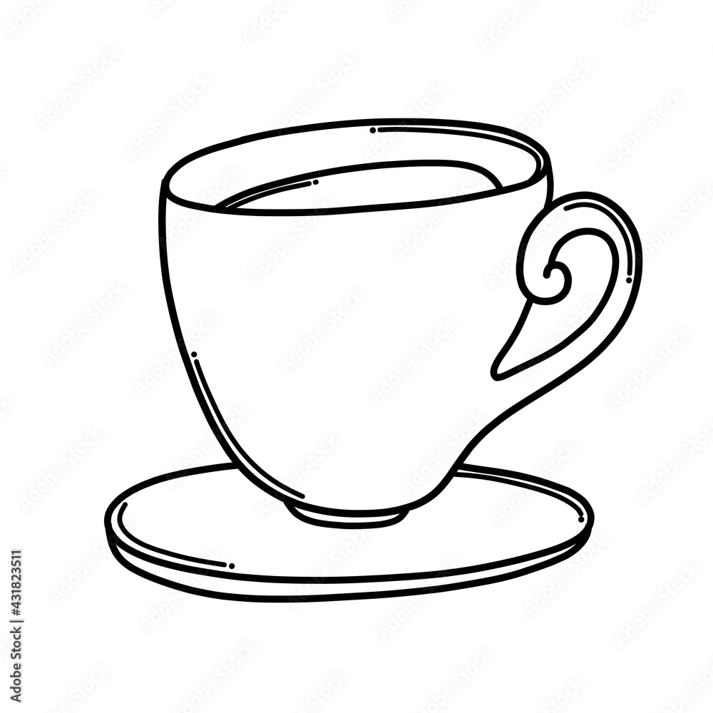Coffee cup Doodle vector icon. Drawing sketch illustration hand drawn cartoon line eps10