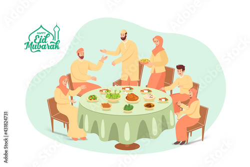 Happy eid mubarak greeting card.