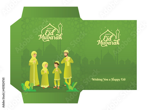 Eid al fitr money envelope for eid mubarak or eid al fitr celebration.