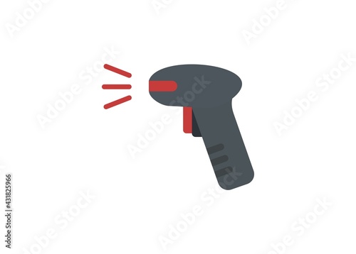 Price scanner gun. Simple flat illustration