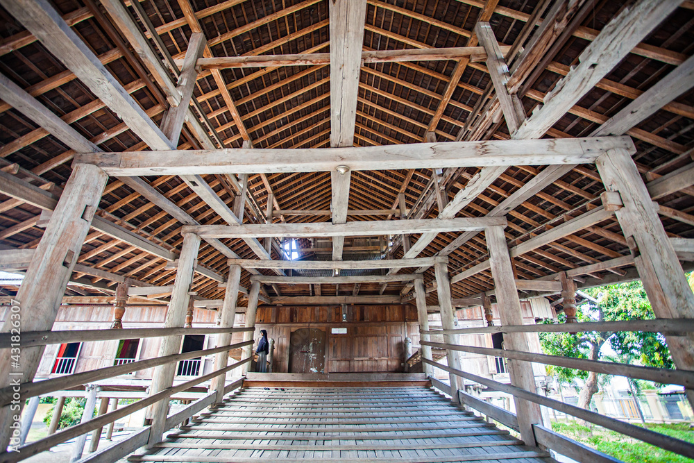  Istana Dalam Loka (Dalam Loka Palace), an Old and historical building with traditional wooden architecture  in Sumbawa, West Nusa Tenggara, Indonesia