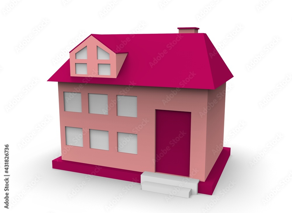 Cartoon building 3d-illustration 3d-rendering render kid color Cartoon building 3d-illustration 3d-rendering render kid color